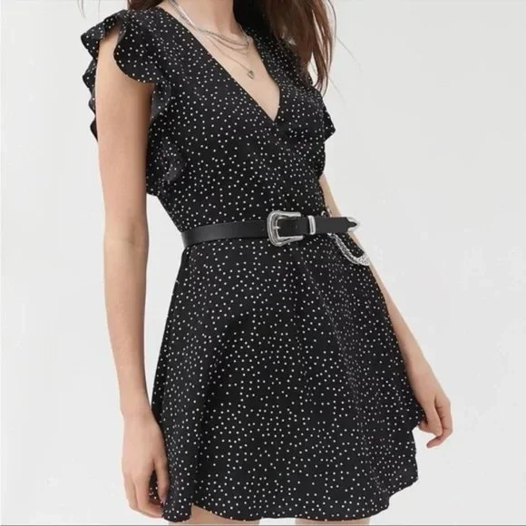 Urban Outfitters Josey Polka Dot Mini Wrap Dress Sz XL - Picture 16 of 16